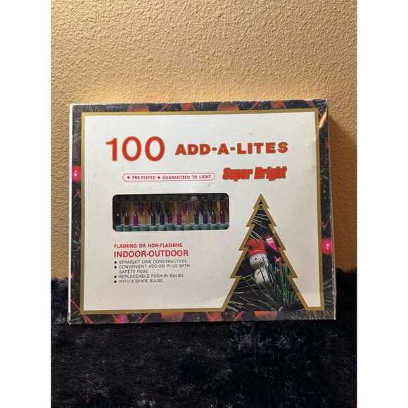 Vintage 100 Add-A-Lites Super Bright Indoor/Outdoor Christmas Lights New - Picture 1 of 7